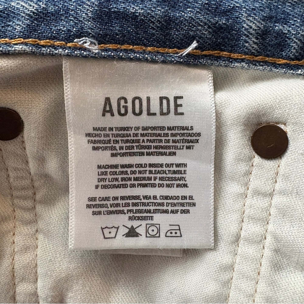 AGOLDE Mid Rise Relaxed Boot Cut Jeans in Wireless 29 - Picture 7 of 7